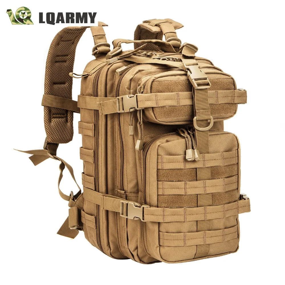LQARMY Military Tactical Backpack Lightweight Small Bag Outdoor Camping