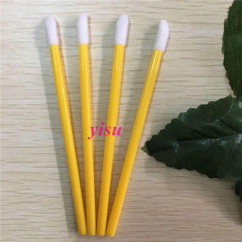 200 шт Разноцветные Одноразовые кисточки для губ кисть аппликатор губная помада набор кисточек для макияжа кисть для губ инструменты для макияжа розовая помада кисточка для губ - Handle Color: yellow lip brush