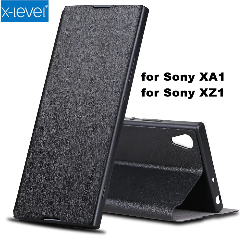 X level роскошный Флип кожаный чехол для Sony Xperia XZ1 F8341 Dual Sim F8342 защитный подставка XZ1/XA1