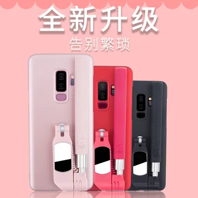 Stainless steel Selfie Stick Extendable Phone Cases For Samsung note9 S9 s8 i Remote Mirror Back Cover |