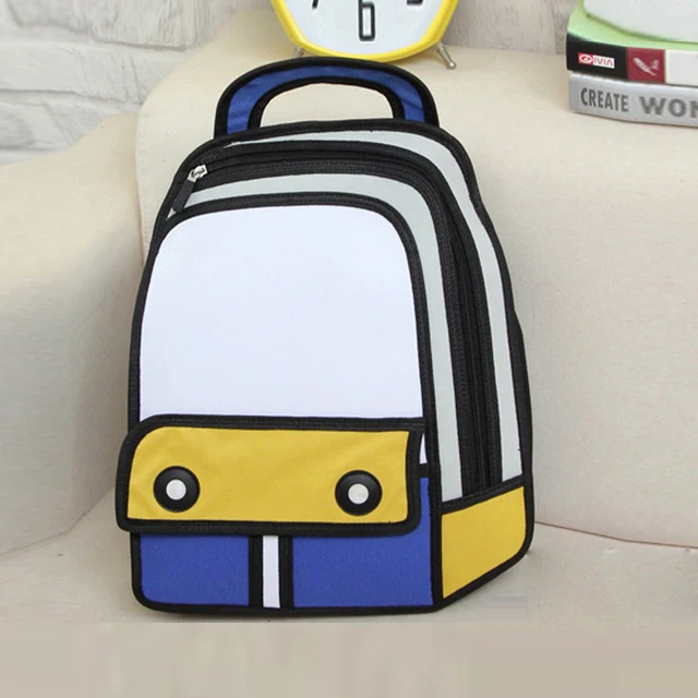 Women backpack Canvas anime creative 2d bags cartoon School bags lady