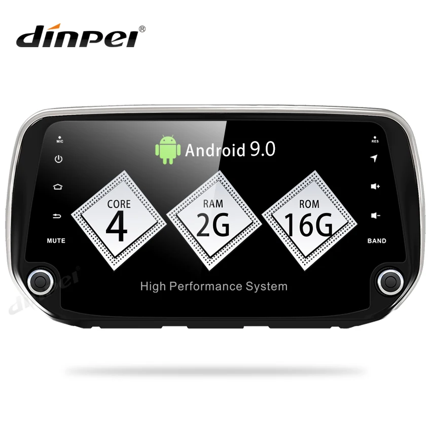 

Dinpei 9" Android 9.0 Car DVD Multimedia Player for Hyundai Santa Fe 2018 2019 car radio GPS Navigation Audio with USB