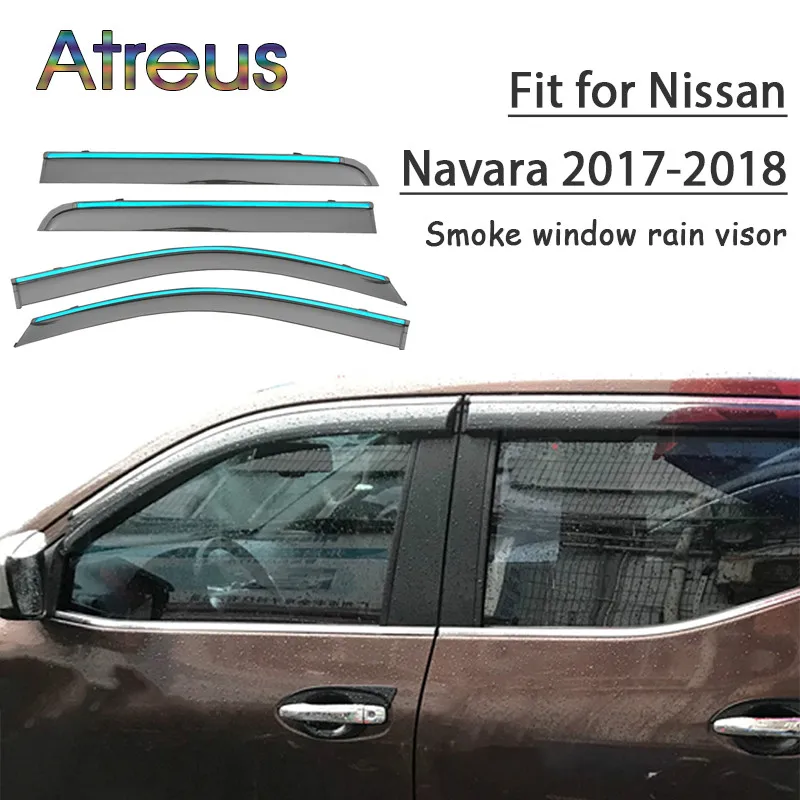 Atreus 1 комплект ABS дождевой дымчатый козырек для Nissan Navara 2017 2018 аксессуары |