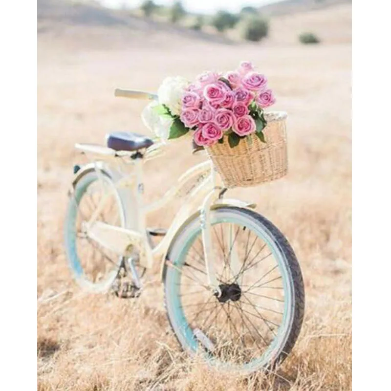 Diamond Painting&quotBicycle and Flower Basket &quotFull Square Mosaic Picture of Rhinestone Pattern Embroidery Unique Gift Item | Дом и сад