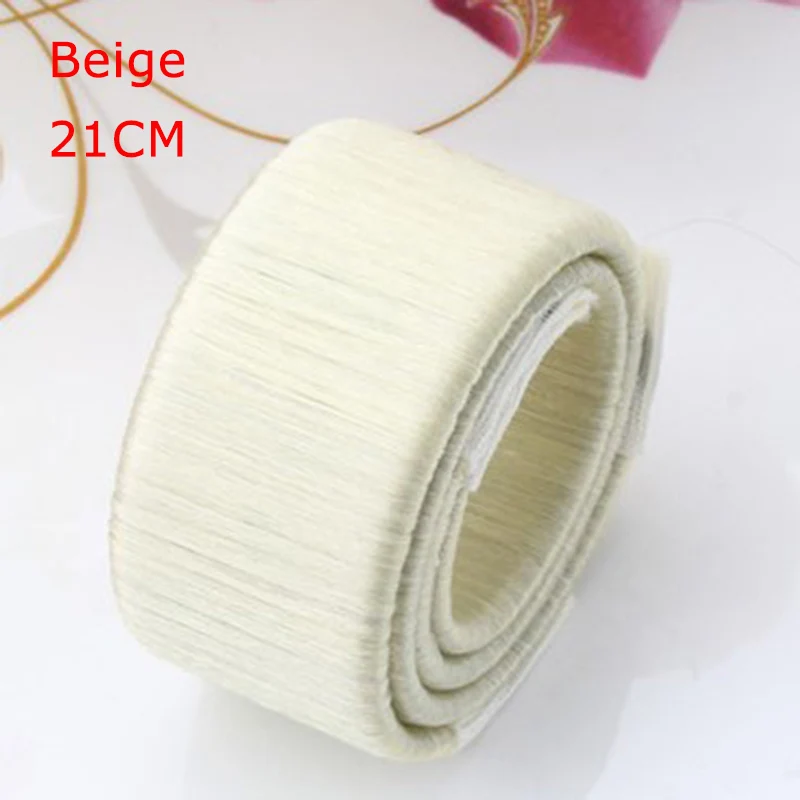 21cm beige Синтетический парик, Пончик, повязка на голову, женские аксессуары для волос, для девушек, волшебная булочка для волос, бутон, лента для волос, французское блюдо, твист, инструмент для стрижки, сделай сам - Цвет: 21cm beige