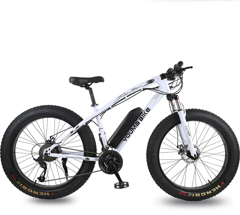 Top 27 speed Powerful 4.0 inch Fat Tire electric Mountain Bike 36V 10AH 300W eBike downhill Bicycle  free shipping 19