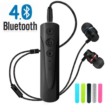 

3.5mm Bluetooth Earphone Receiver Kit Handsfree Audio Music AUX Car Bluetooth Headphone Wireless With Microphone