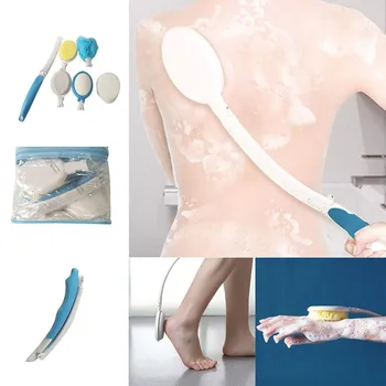 

Five-piece suit Bathing body brush brush exfoliation Back Bathing Brush Skin Massage Shower Rubbing Brush With Long HandlerZ311