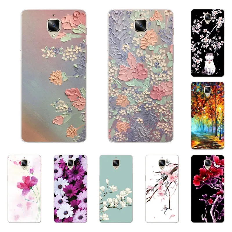 

OnePlus 3t Case,Silicon Full flower Painting Soft TPU Back Cover for One Plus 3 3t Phone bags