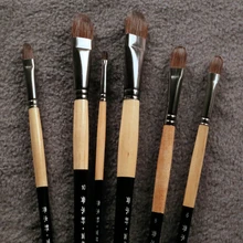 6Pcs Set Trition Smooth And Soft Squirre Hair Paint Brush For Acrylic Aquarelle Oil Painting Art