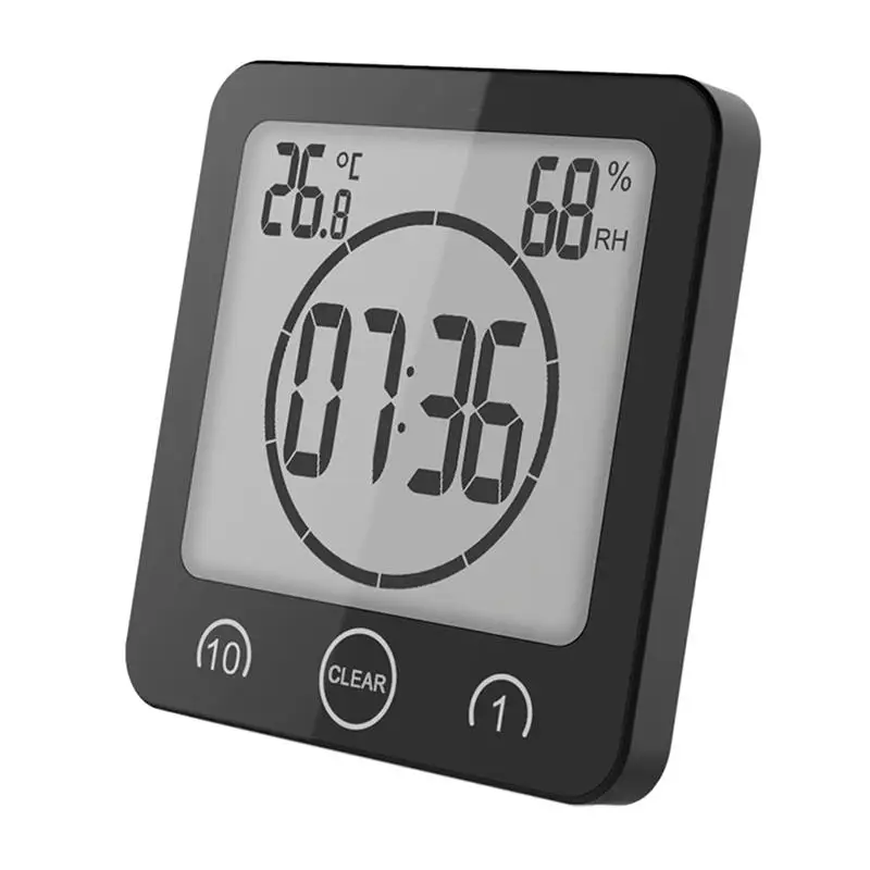 

LCD Waterproof Watches Timer Temp Wall Clock Modern Digital Bathroom Clock Home Decoration Accessories