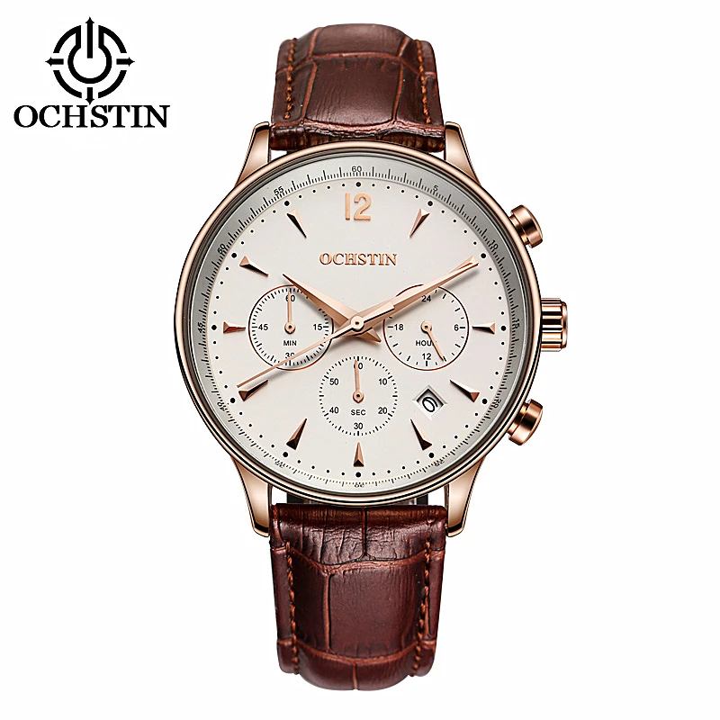 

Top Brand Luxury Men Quartz Chronograph Outdoor Sports Watch Military Male Clock Hour Relogio Masculino Leather Strap Wristwatch