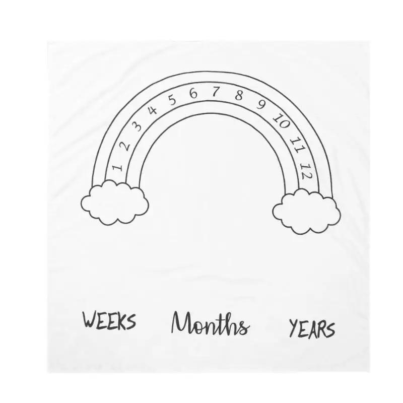 

Newborn Baby Photography Blanket Rainbow Clouds Calendar Printed Photo Props Background Stroller Towel