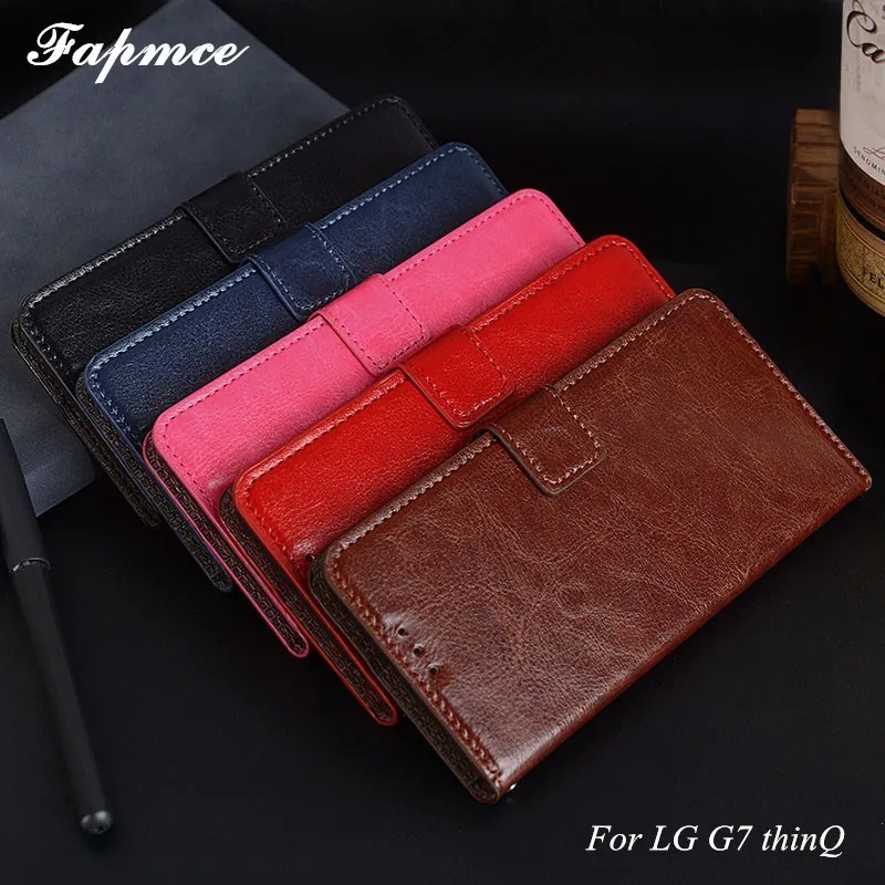 

Business Cases For LG G7 thinQ Case Flip Book Leather Photo Frame Wallet Cover For LG G7 thinQ Phone Protector Case 6.1 inch