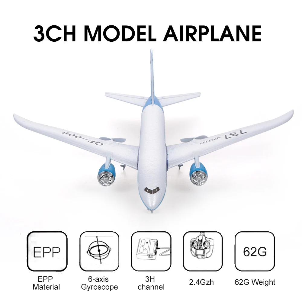 

QF008-Boeing 787 550mm Wingspan 2.4GHz 3CH EPP RC Airplane Fixed Wing RTF Scale Aeromodelling Remote Control Airplanes