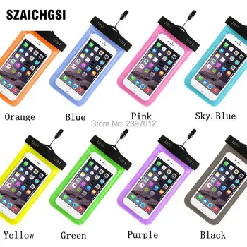 

SZAICHGSI Waterproof Pouch Mobile Phone Bags with Strap Dry Cases Cover for Samsung for iPhone 7 6 Swimming Case 500pcs/lot