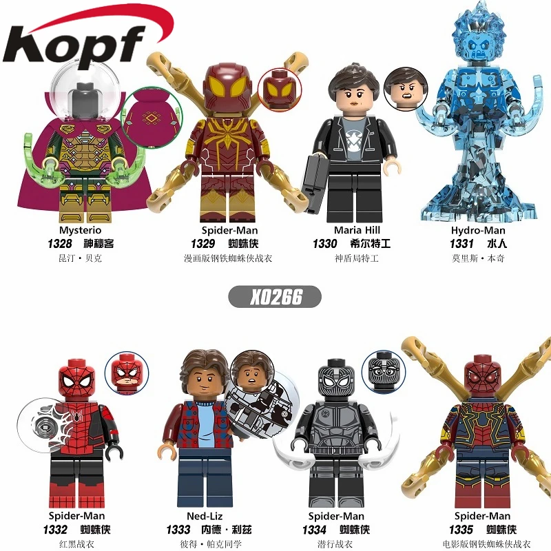 

Movie Series Endgame Super Heroes Ned-Liz Maria Hill Hydro Spider-Man Mysterio-Man Building Blocks Bricks Toy For Children X0249