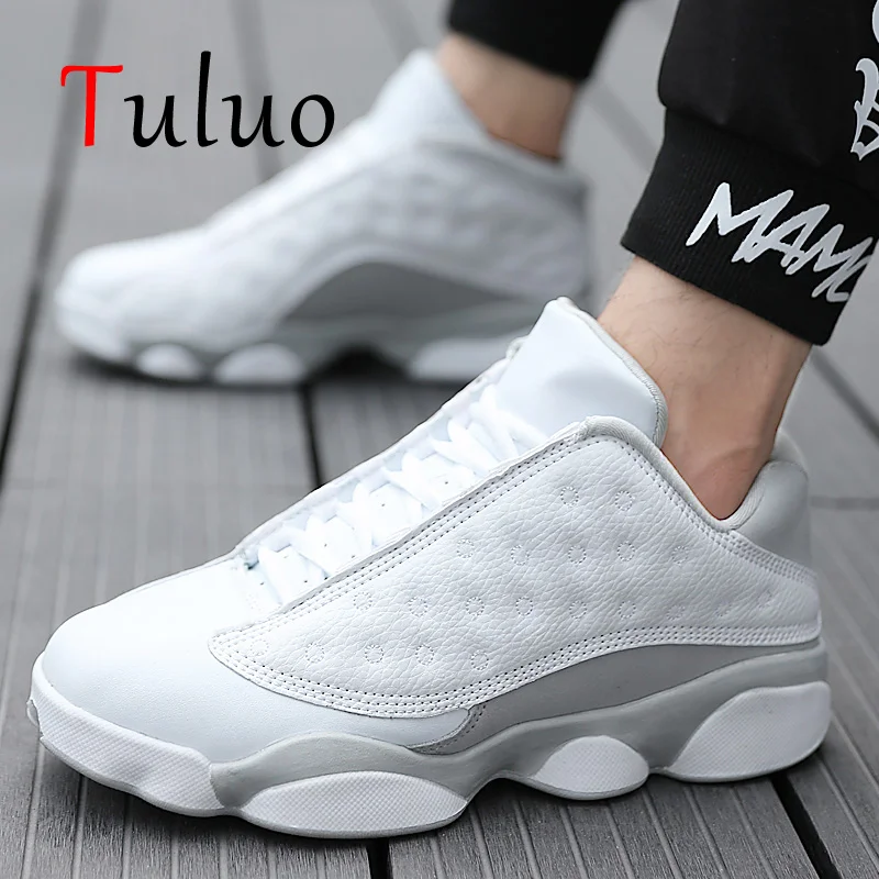

TULUO Hot Sale High Top Basketball Shoes Men Light Breathable Lace Up Ankle Boots Gym Training White Man Sneakers Sports Outdoor