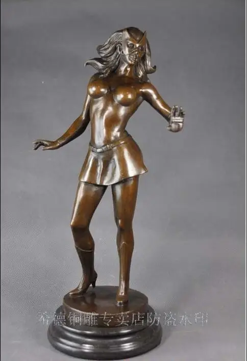 

Art Deco Sculpture Wear Mask Woman Nude Bronze Statue