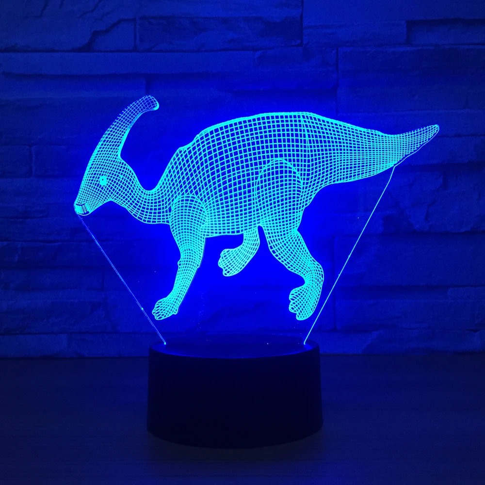 Дропшиппинг Новинка акриловая лампа 3D динозавр юркского периода парк Parasaurolophus
