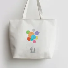 Воздушный шар Вселенная аниме Холщовая Сумка хозяйственная сумка с изображением мультипликационных героев школьная сумка многоразовый шоппер продуктовая сумка AN288