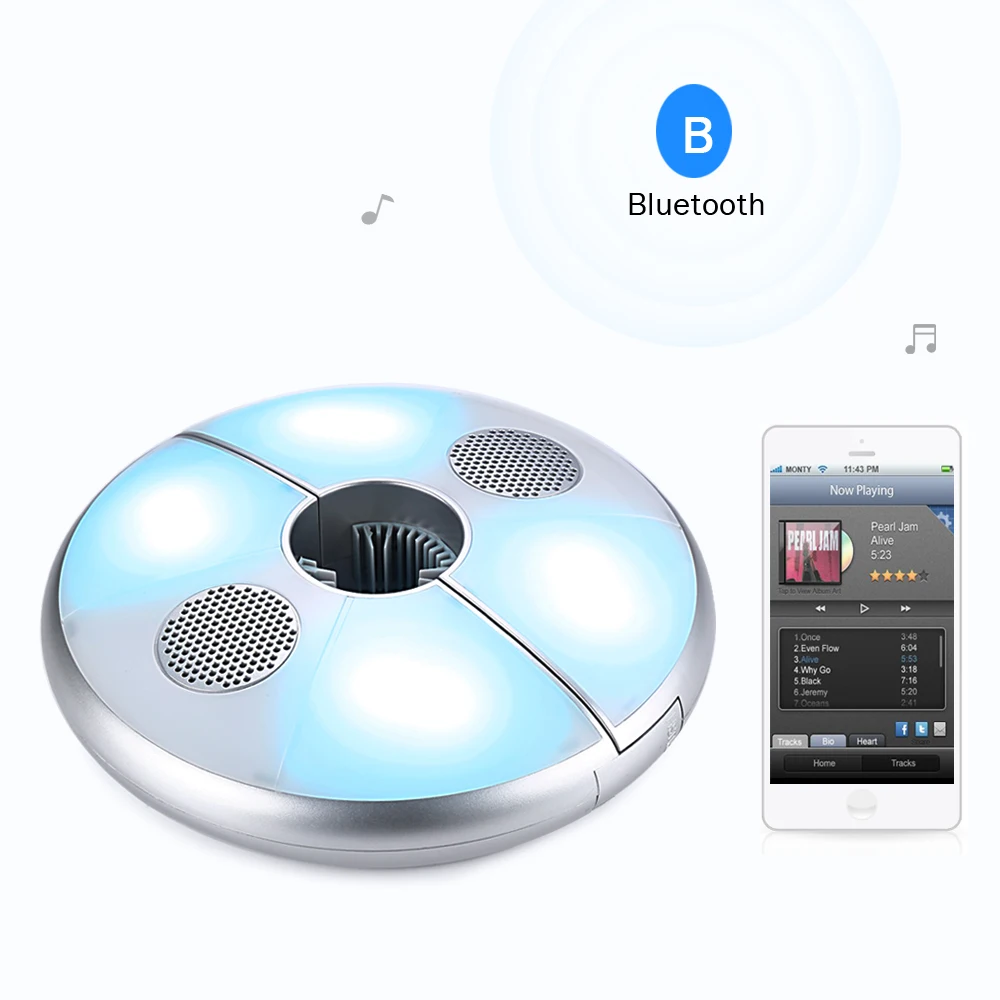 Mesuvida M7 Bluetooth Speaker with Colorful LED Patio Umbrella Lamp