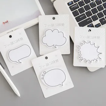 

24 Pcs Creative Simple Japanese Dialogue Box Series Notes N Times Kawaii Stickers Sticky Notes office supplies kawaii