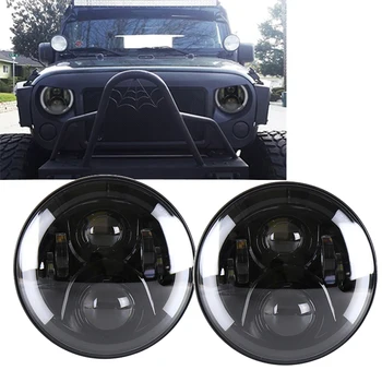 

TNOOG DOT Approved 7inch Round 50W LED Headlights for Jeep Wrangler JK TJ 1997-2015 Halo Ring Angle Eyes Driving Light with DRL