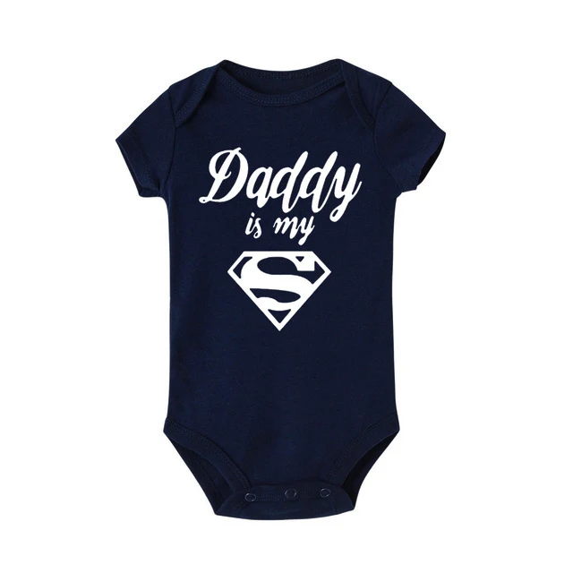 Детский хлопковый комбинезон с надписью Dad Is My Superhero|Боди для малышек| |