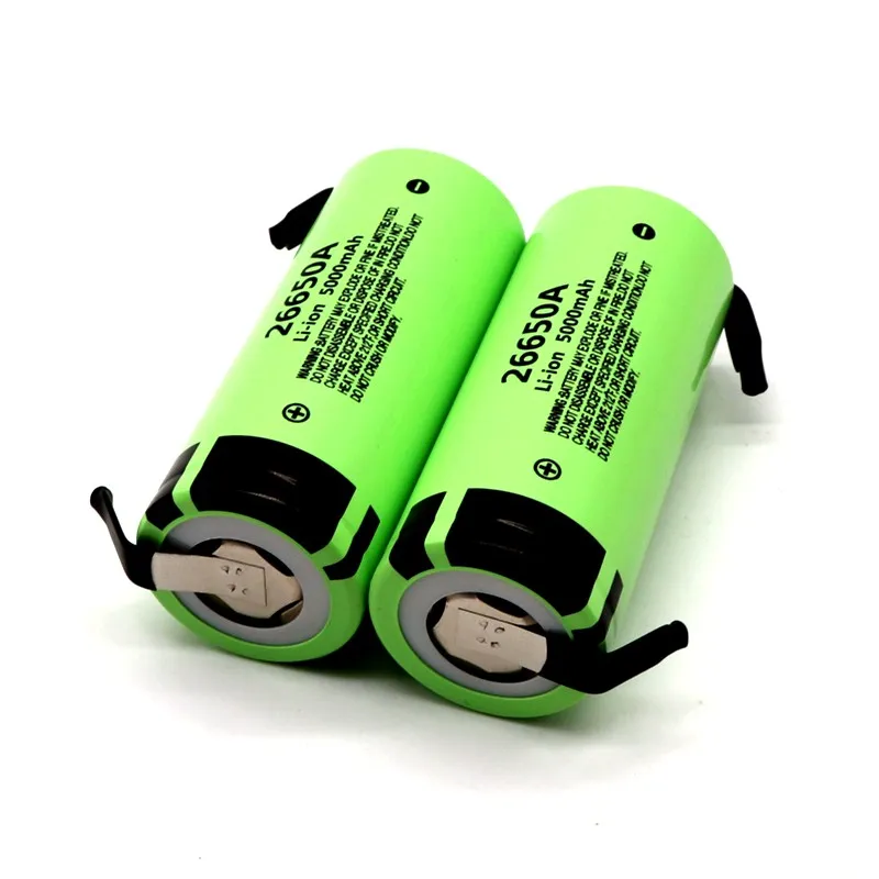 4 шт. аккумулятор для Panasonic 26650A 3,7 V 5000mAh высокой емкости 26650 литий-ионные аккумуляторы+ никель DIY