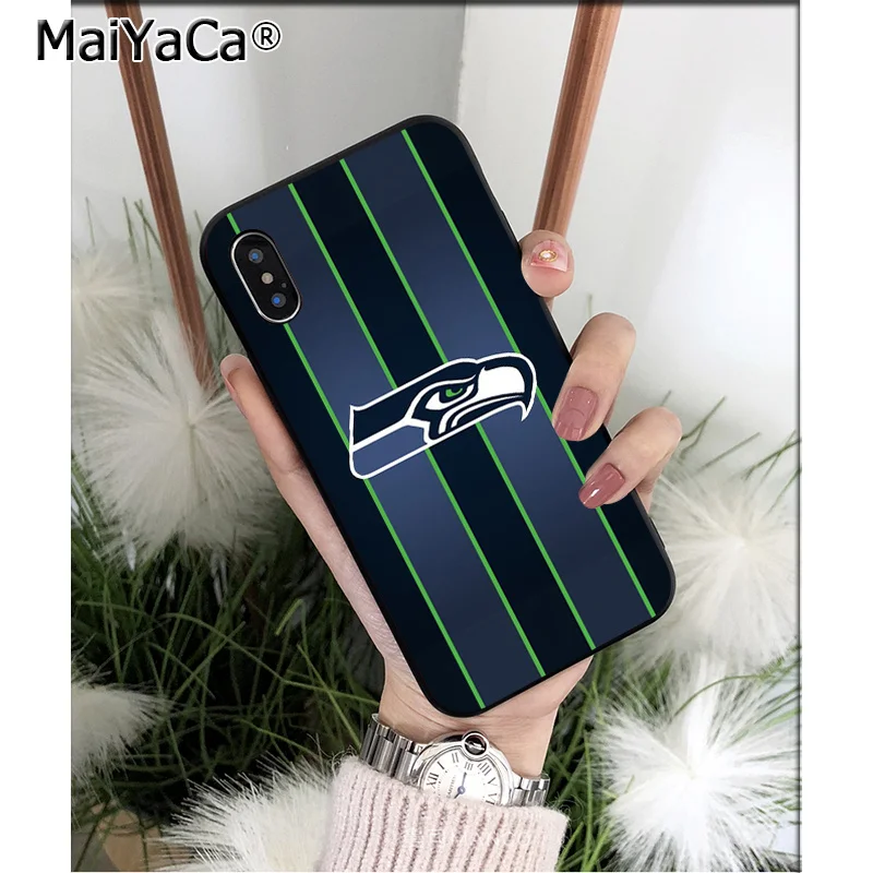 Мягкий силиконовый чехол для телефона MaiYaCa Seahawks Из ТПУ для Apple iPhone 8 7 6 6S Plus X XS MAX 5 5S SE XR