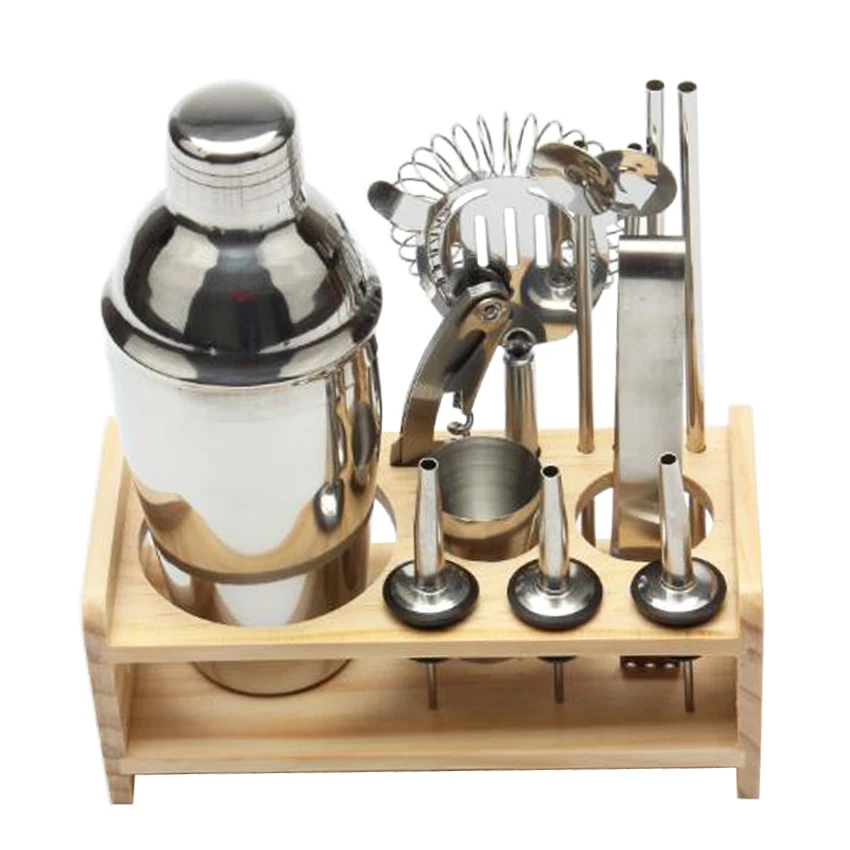 

12pcs Stainless Steel Cocktail Shaker Set Include Drinks Strainer Bottle Opener Maker Mixer Bar Wine Tools Accessories