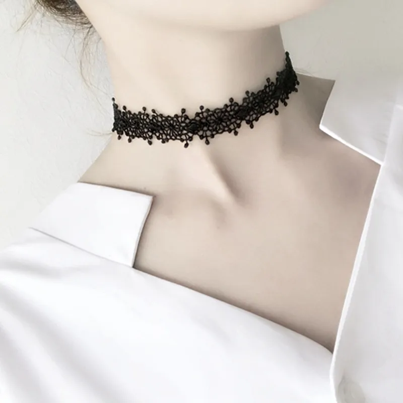 Collier Ras Du Cou Gothique Rose Rouge Camée Bijoux Halloween Cosplay