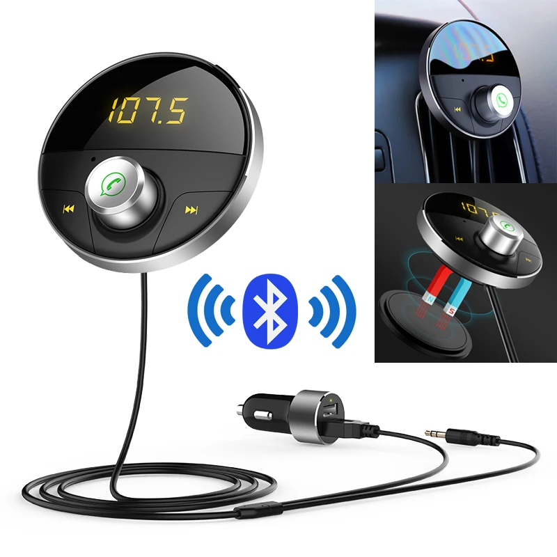 

Bluetooth FM Transmitter Audio Car Mp3 Player Wireless In-Car FM Modulator Handsfree Bluetooth Car Kit with LCD Display