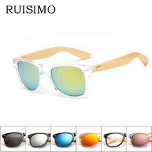 16 color Wood Sunglasses Men women square bamboo Women for women men Mirror Sun Glasses retro