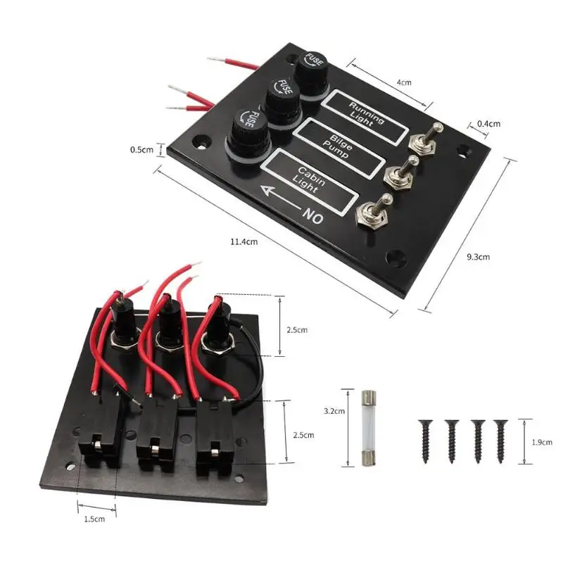 3 банды панель с переключателями с 5А предохранители для 12 V/24 V морской лодки караван RV aupp автомобильные принадлежности