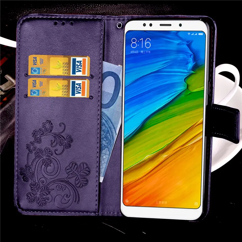 Đối với Xiaomi Redmi 5 Cộng Với Trường Hợp Lật Wallet PU Leather Case Cho Xiaomi Redmi 5 Bìa Chất Lượng Cao Book Đứng Khe Cắm Thẻ Điện Thoại Trường Hợp phone cases for xiaomi