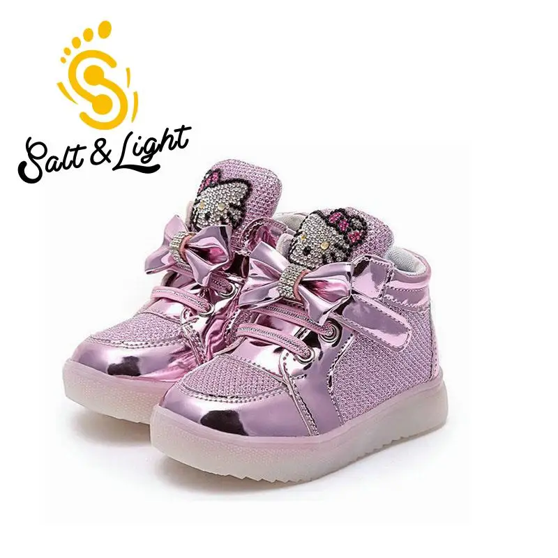 Goede Explosie modellen 2017 lente nieuwe KT kat kinderen fashionsneakers licht schoenen meisjes sport loopschoenen hoge top ademende schoenen