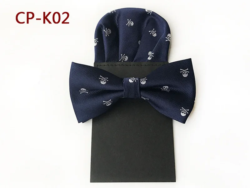 Новый Shantou галстук с принтом квадратный шарф 2 комплекта модный мужской костюм галстук-бабочка Набор Хэллоуин мужской галстук-бабочка