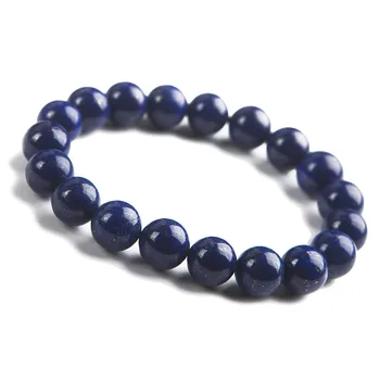 

Genuine Natural Deep Blue Lapis Lazuli Gem Stone Crystal Round Bead Stretch Wedding Bracelet Just One 10mm AAAAA