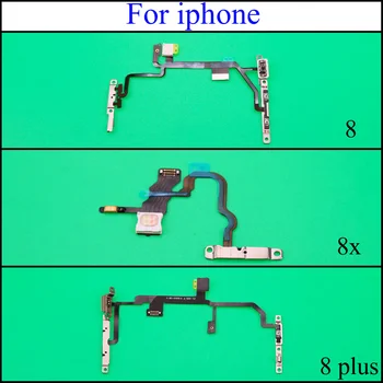 

YuXi for IPhone 8 8x 8 Plus Power Volume Button Mute Switch Flash Light Flex Cable Pre-installed Metal Bracket Replacement