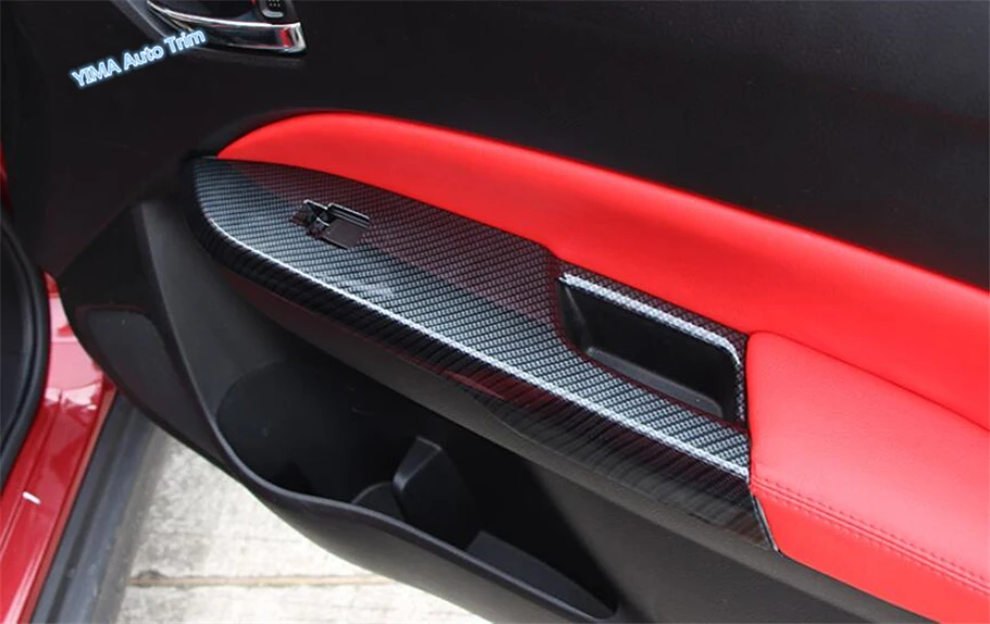 For Infiniti Q50 2014-2018 ABS Carbon Fiber Armrest Box Panel Cover Trim