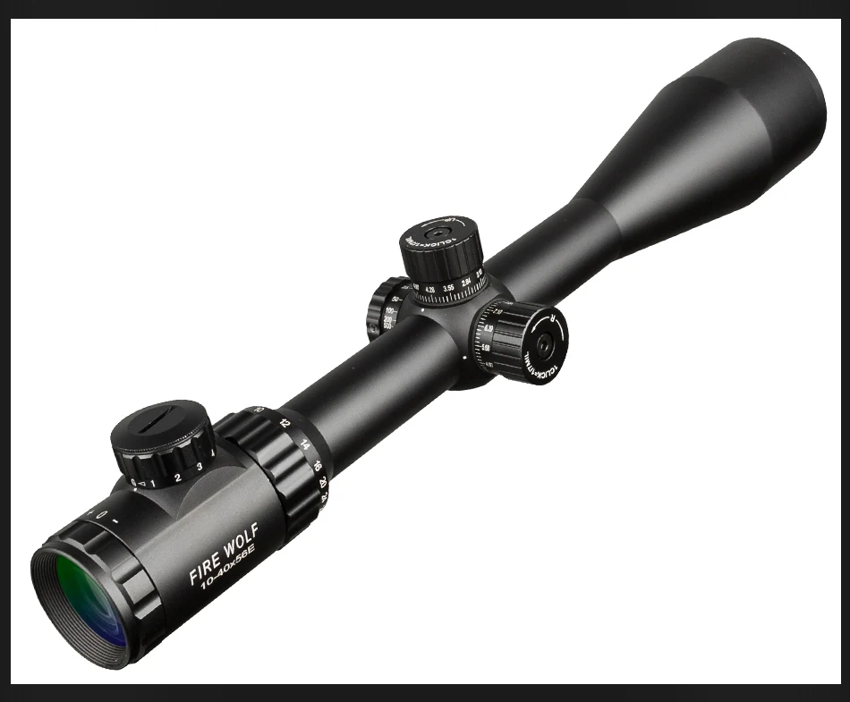 Vermelho e Verde Vista para Escopos Fogo Lobo Caça Escopos Roda Lateral Paralaxe Ajuste Óptica Riflescope Ponto Militares 10-40x56e 9 Lunetas Riflescopes