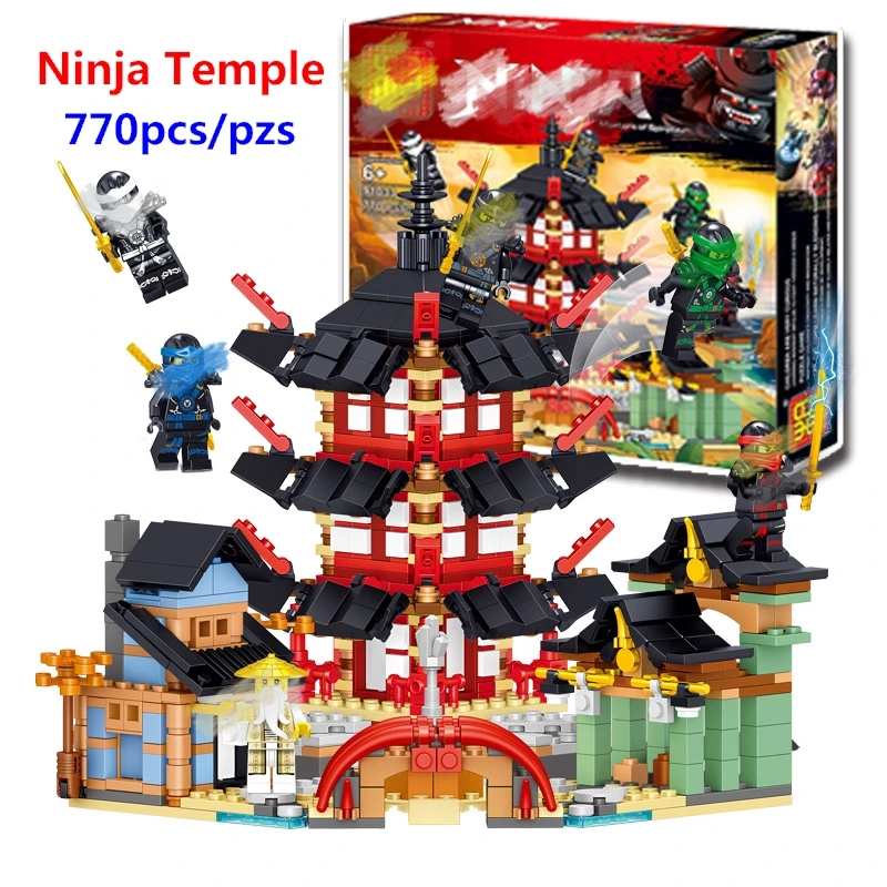 

2019 Ninja 770 pcs bricks Kai Jay Cole Zane Nya Lloyd 6 figures Temple Building Blocks Compatible with lego Ninjagoed Toys Gift