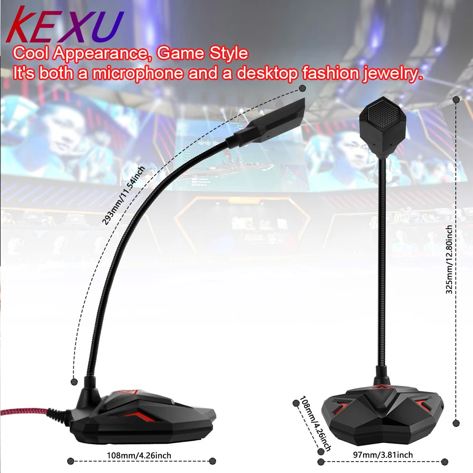 KEXU Wired Microphone USB Studio Gaming 360