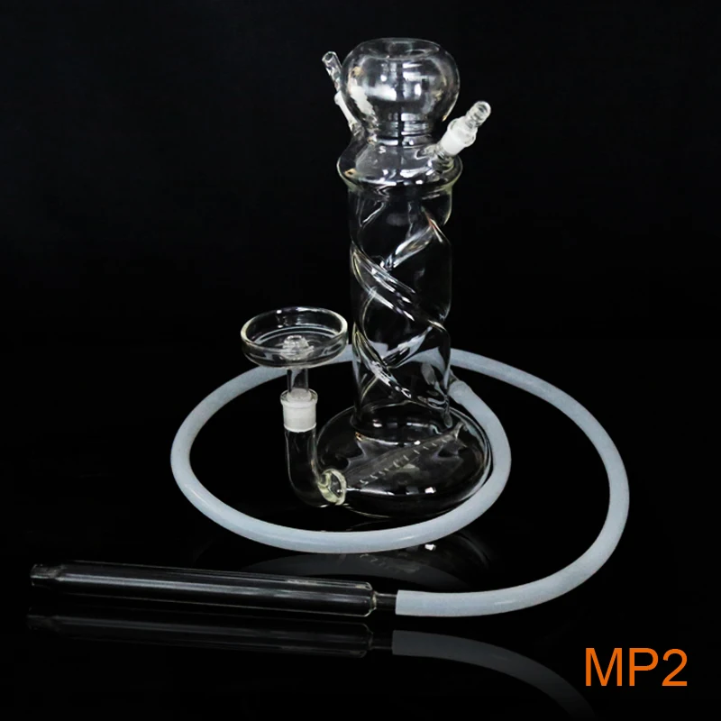 MP2 glass hookah glass hose set with 1.5 m length silicon hose adapter