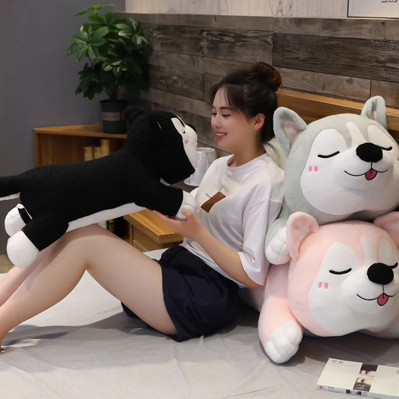 

New Cute Plush Stuffed Big Husky Dog Animal Toys Dolls Plush Pillow Cushion Baby Kids Birthday Gifts Home Decoration Christmas