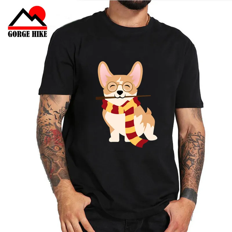 

Hogwarts Alumni T Shirt Men Magic Funny Potter Gryffin-Corg T-shirts Design wizard Short Sleeve O-neck Magic Tshirts Plus Size