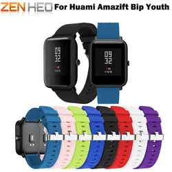 ZENHEO 20 мм спортивный силиконовый ремешок для Xiaomi Huami Amazfit Bip бит темп Lite Молодежные умные часы замена группы Smartwatch