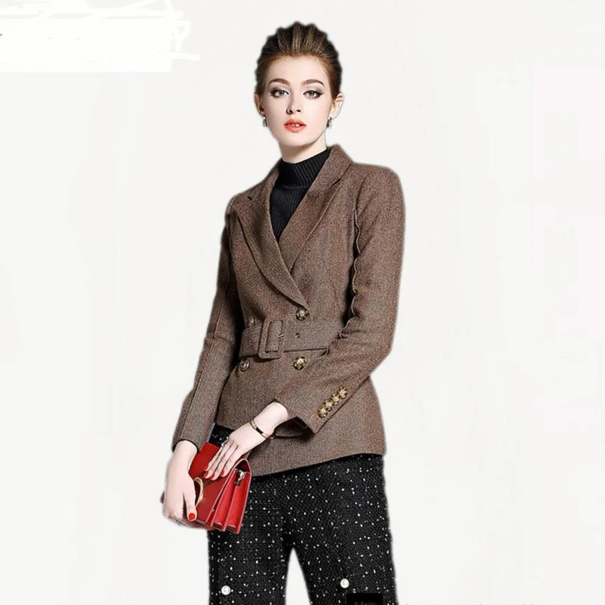 2018 Spring New fashion Korean Slim wool blazer suit women